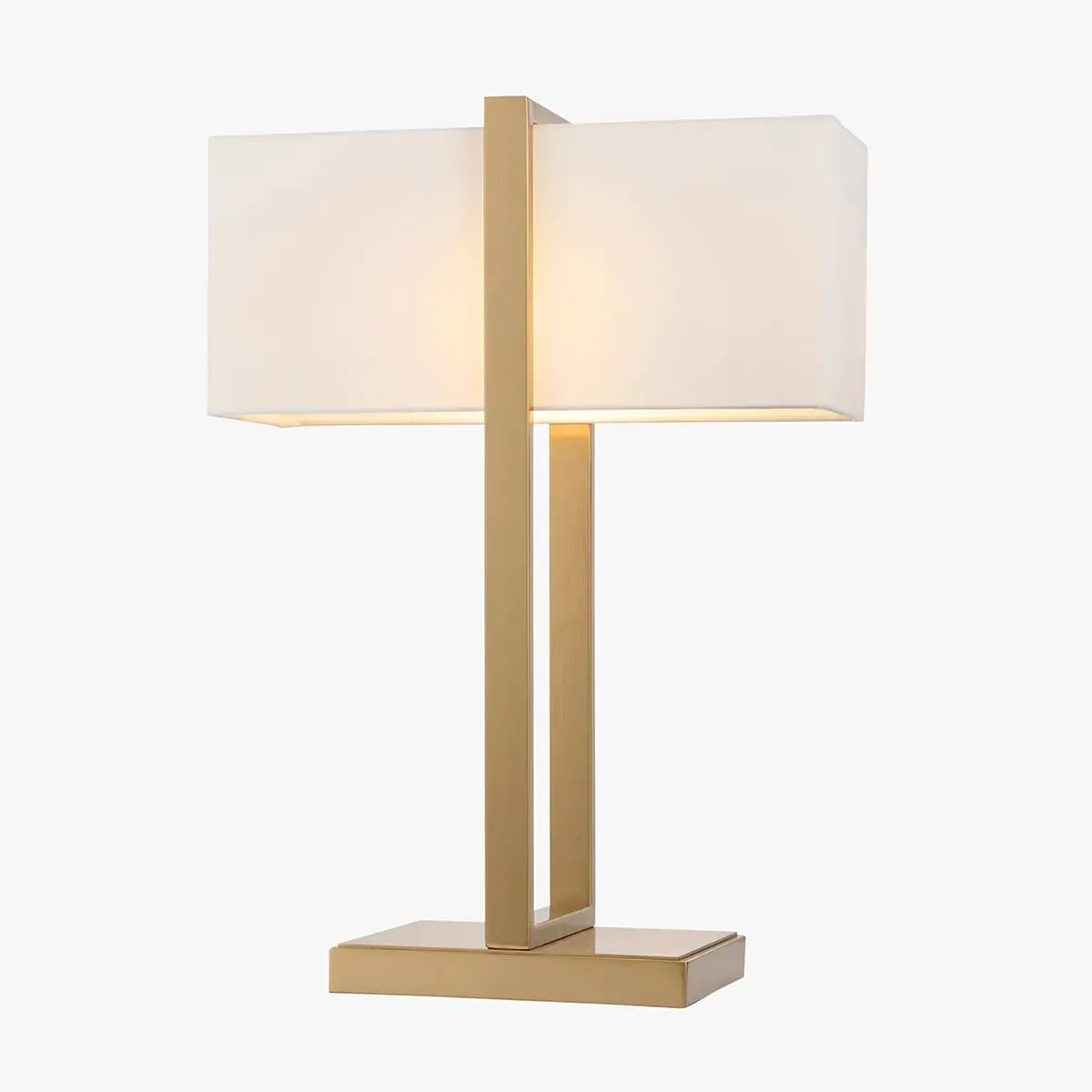 Kadence Table Lamp - Brushed Aged Brass, Ivory Cotton Mix by Perch & Parrow