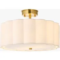Kaos 2-Light Flush Ceiling Light - Brushed Aged Brass, Cotton by Perch & Parrow, alternate view
