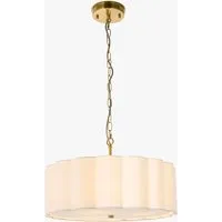 Kaos 3-Light Pendant Light - Brushed Aged Brass, White Cotton by Perch & Parrow, alternate view