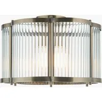 Kingston Scallop Flush Ceiling Light - Antique Brass, Clear Ribbed Glass by Perch & Parrow, alternate view