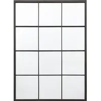 Large Wall Mirror with Grid Design - Black alternate view