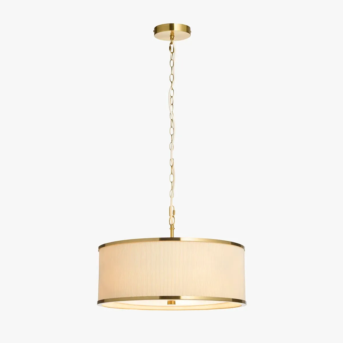 Levi 3-Light Pendant Light - Brushed Aged Brass, Frosted Glass by Perch & Parrow