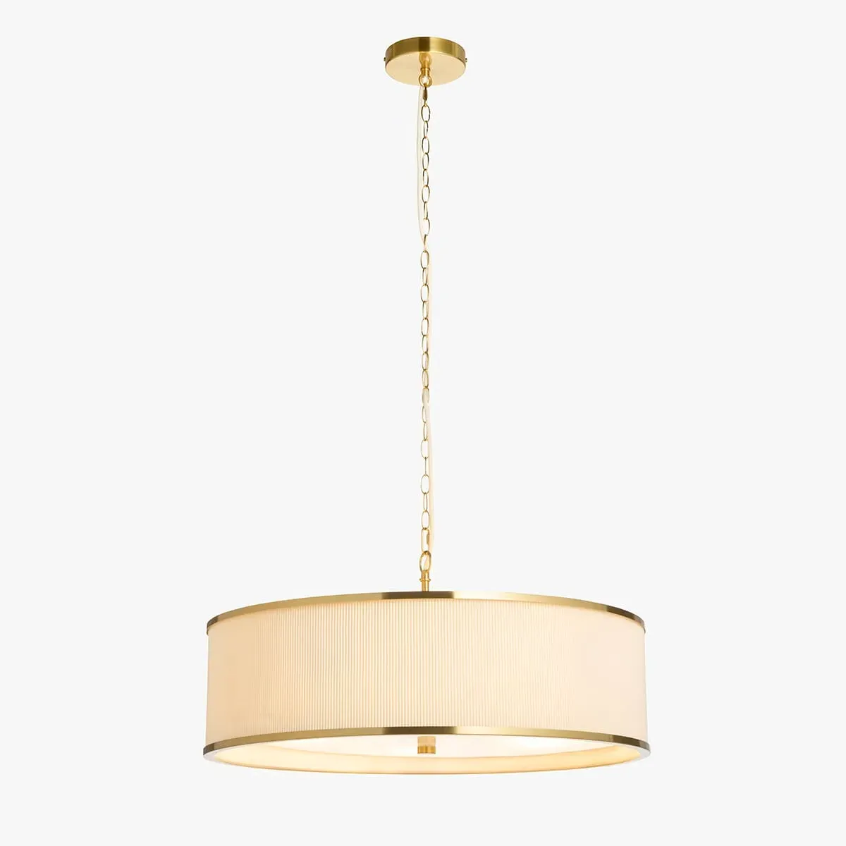 Levi 5-Light Pendant Light - Brushed Aged Brass, Frosted Glass by Perch & Parrow