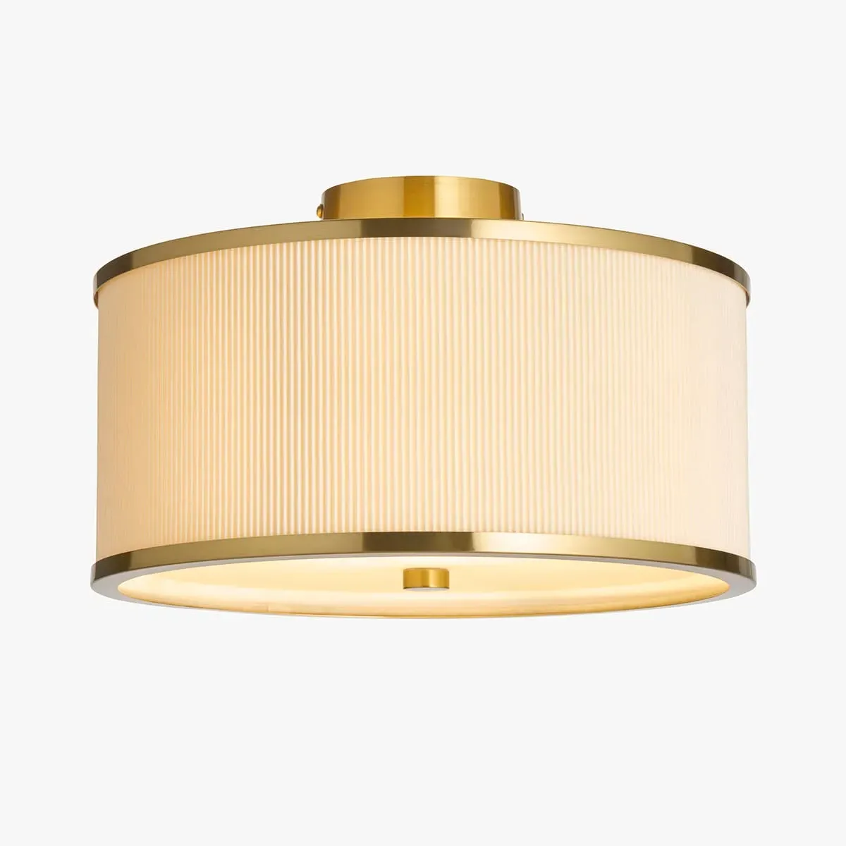 Levi Flush Ceiling Light - Brushed Aged Brass, Frosted Glass by Perch & Parrow
