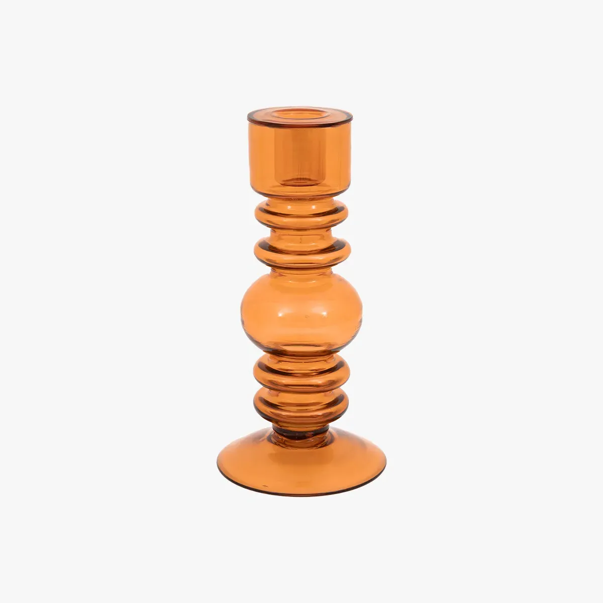 Liora Glass Taper Candlestick - Amber product