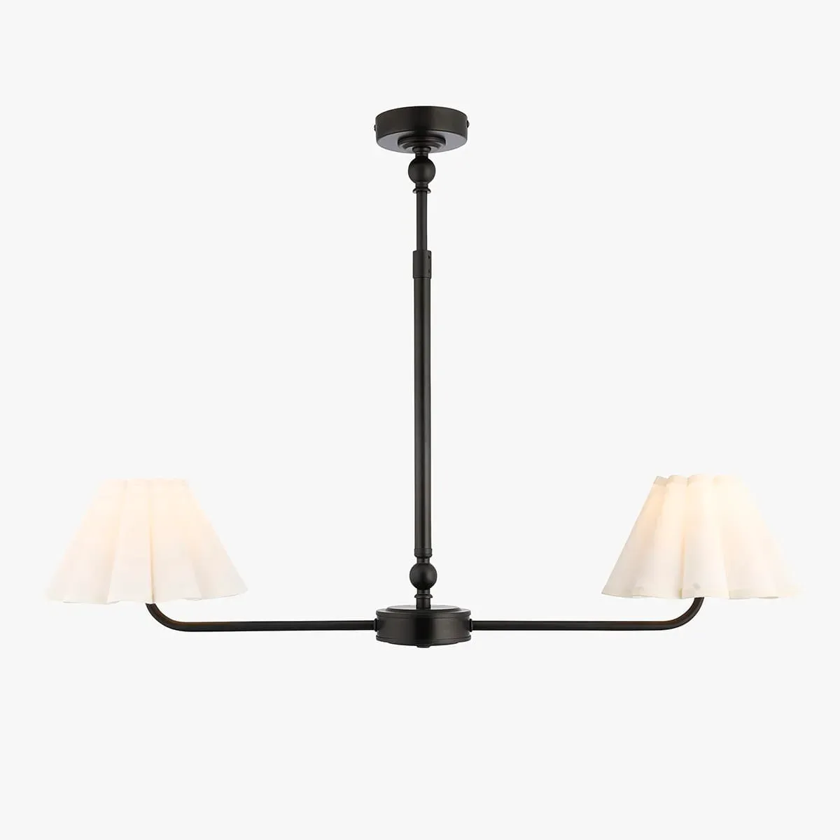Loki 2-Light Pendant Light - Matt Black, Cotton by Perch & Parrow