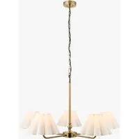 Loki 5-Light Pendant Light - Antique Brass, Cotton by Perch & Parrow, alternate view