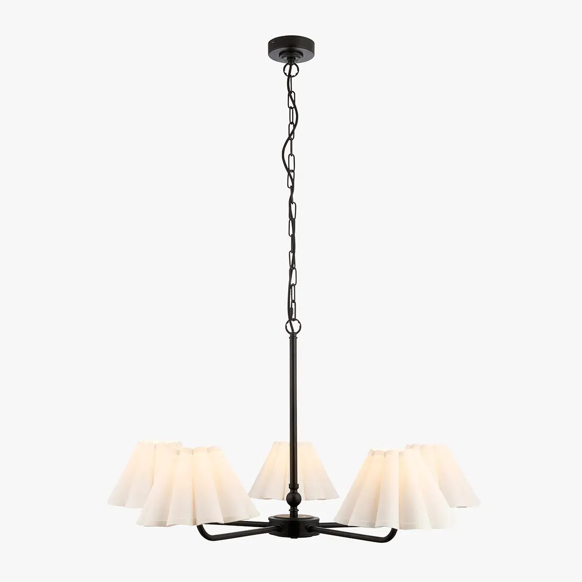 Loki 5-Light Pendant Light - Matt Black, Cotton by Perch & Parrow