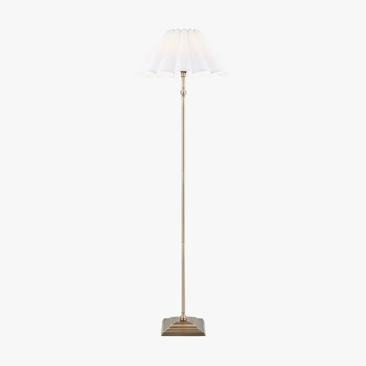 Loki Floor Lamp - Antique Brass, Cotton by Perch & Parrow
