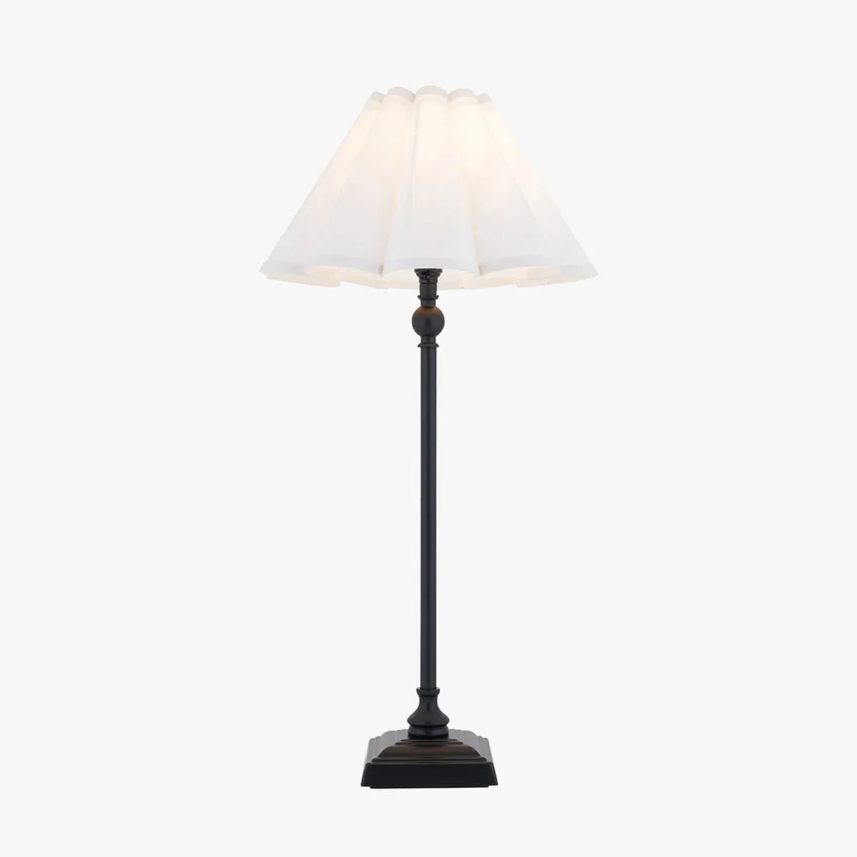 Loki Table Lamp - Matt Black, Cotton by Perch & Parrow
