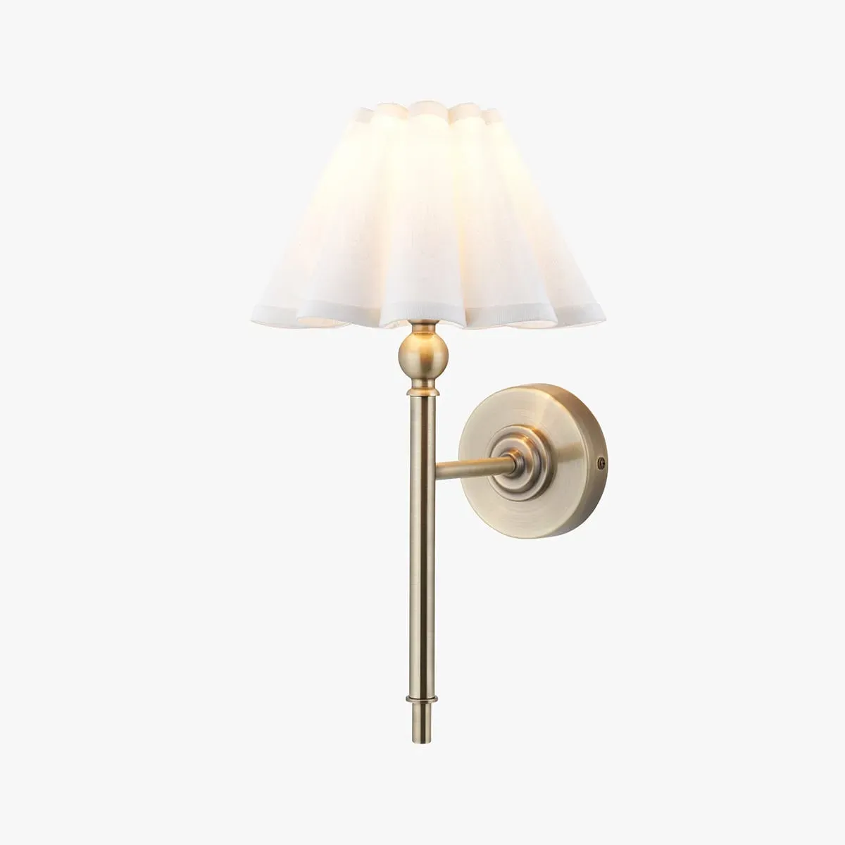 Loki Wall Light - Antique Brass, Cotton by Perch & Parrow