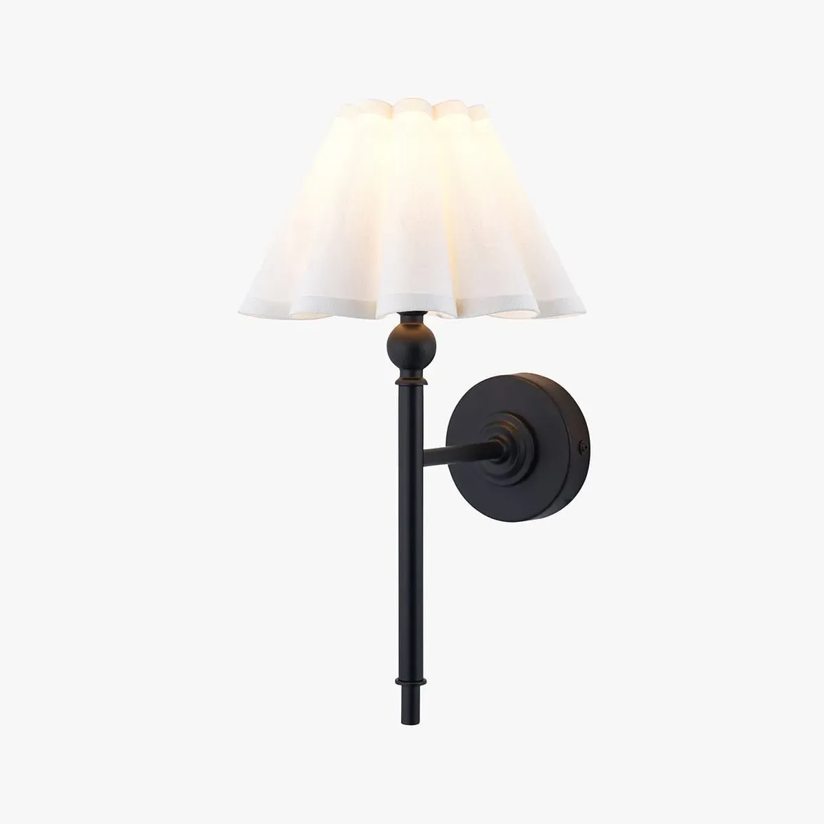 Loki Wall Light - Matt Black, Cotton by Perch & Parrow