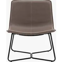 Lounge Chair with Curved Seat - Grey, Faux Leather alternate view