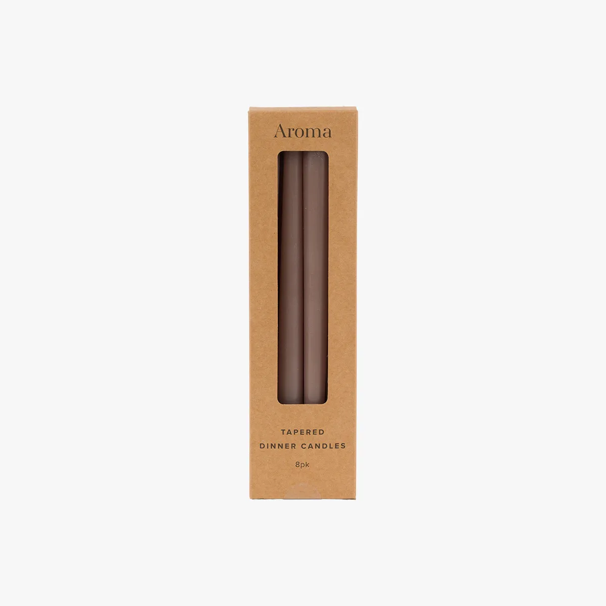 Lucera Tapered Dinner Candles Set of 8 - Taupe product