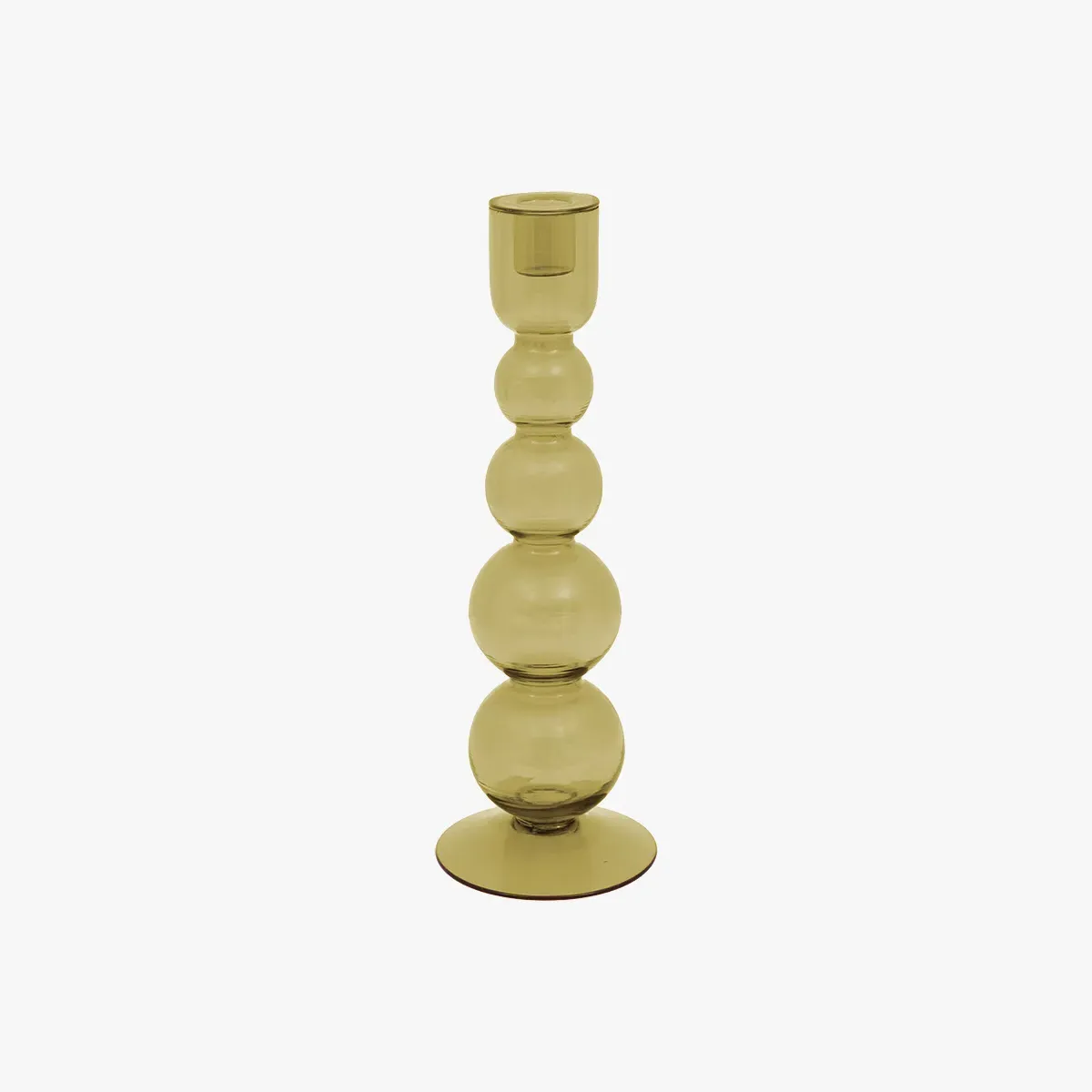 Lucia Glass Taper Candlestick - Olive product