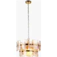 Lucius 3-Light Pendant Light - Brushed Aged Brass, Champagne Glass by Perch & Parrow, alternate view