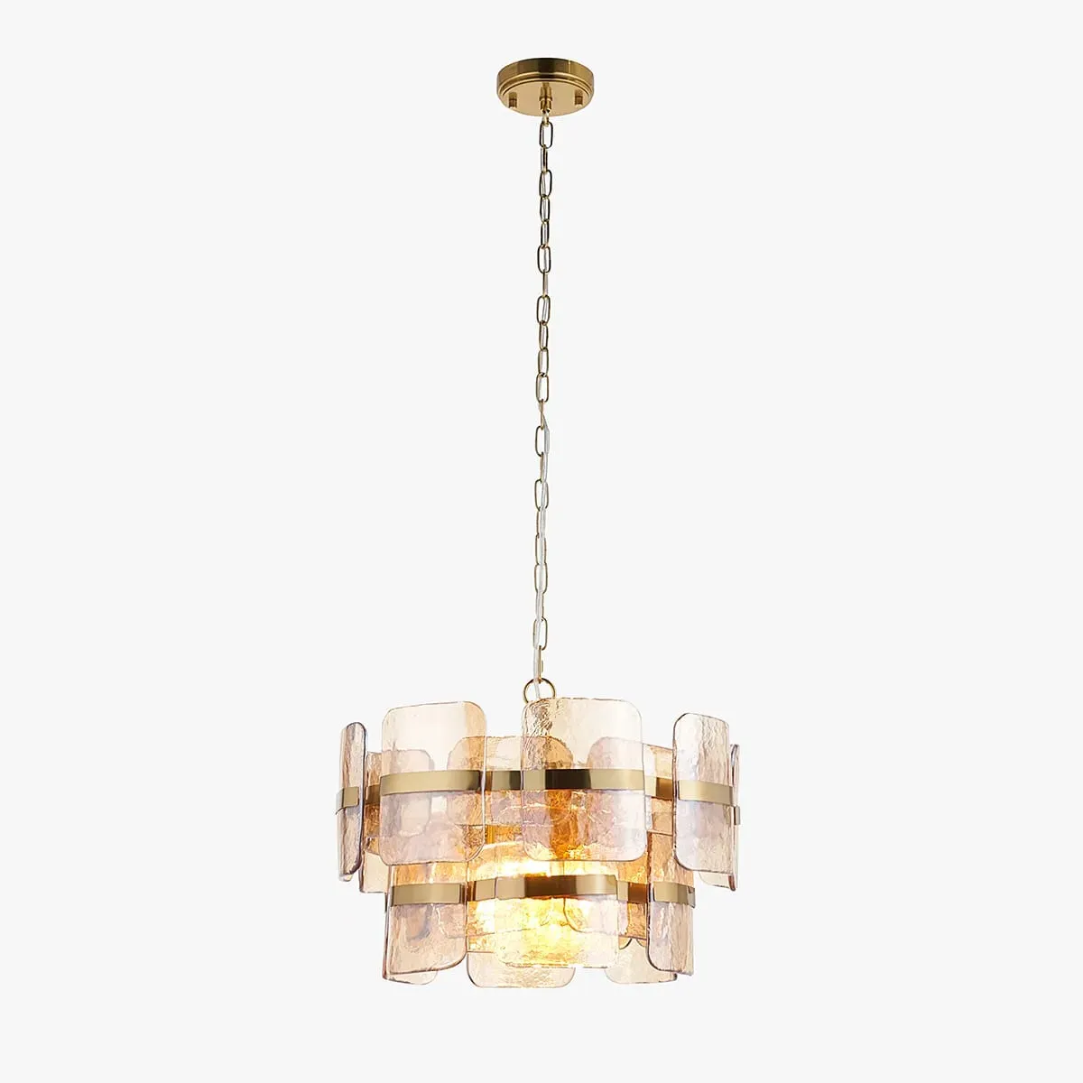 Lucius 3-Light Pendant Light - Brushed Aged Brass, Champagne Glass by Perch & Parrow