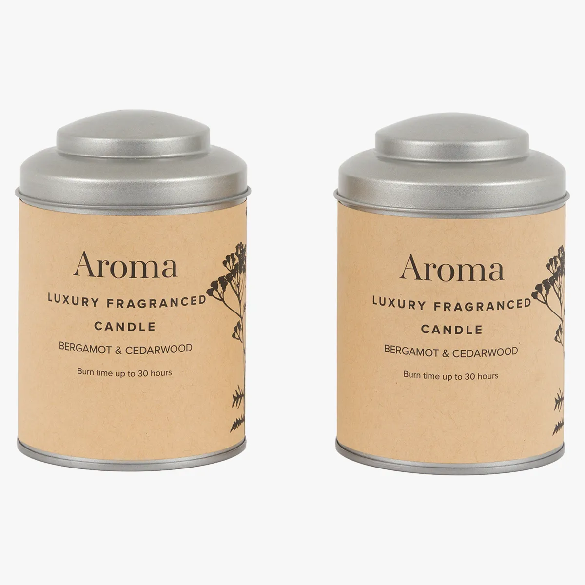 Luma Tin Candles Bergamot & Cedarwood, Set of 2 by Perch & Parrow