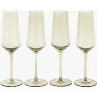 Lustre Flute Glass Set of 4 - Smokey Green by Perch & Parrow, image 2