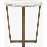 Luxor Side Table - Faux Marble, Brass alternate view