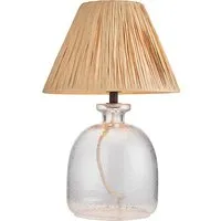 Lyndon Glass Table Lamp with Raffia Shade - Natural alternate view