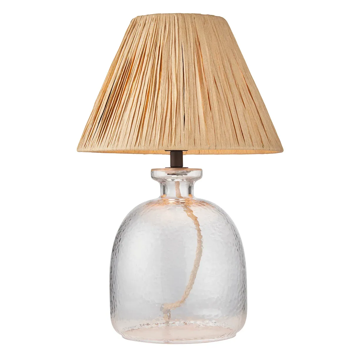 Lyndon Glass Table Lamp with Raffia Shade - Natural product