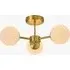 MADE Brass Globe 3 Light Flush Ceiling Light - Opal, Glass by Perch & Parrow, image 3
