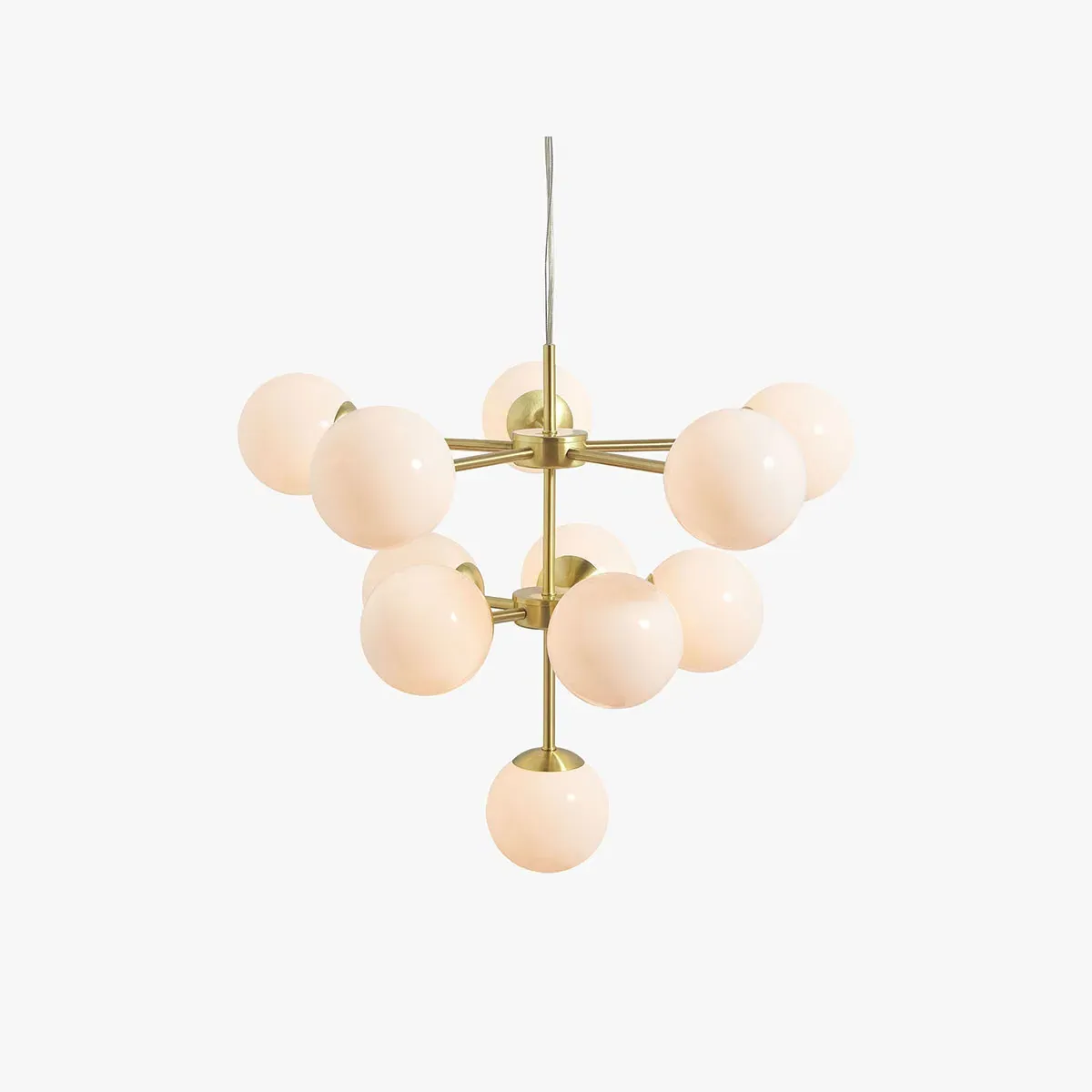 MADE Brass Globe Chandelier Ceiling Light - Opal, Glass by Perch & Parrow