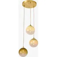 MADE Globe 3 Light Ceiling - Brass, Green Ombre Glass by Perch & Parrow, image 2