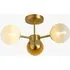 MADE Globe 3 Light Flush Ceiling - Green, Brass by Perch & Parrow, image 3