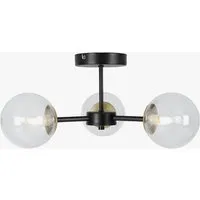 MADE Globe 3 Light Flush Ceiling - Grey Tinted, Glass by Perch & Parrow, alternate view