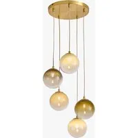 MADE Globe 5 Light Ceiling - Brass, Green Ombre Glass by Perch & Parrow, image 2