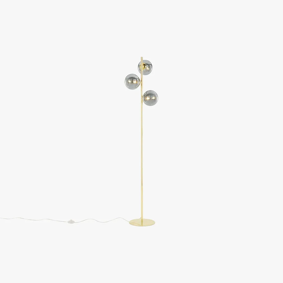 MADE Globe Floor Light - Grey, Brass by Perch & Parrow