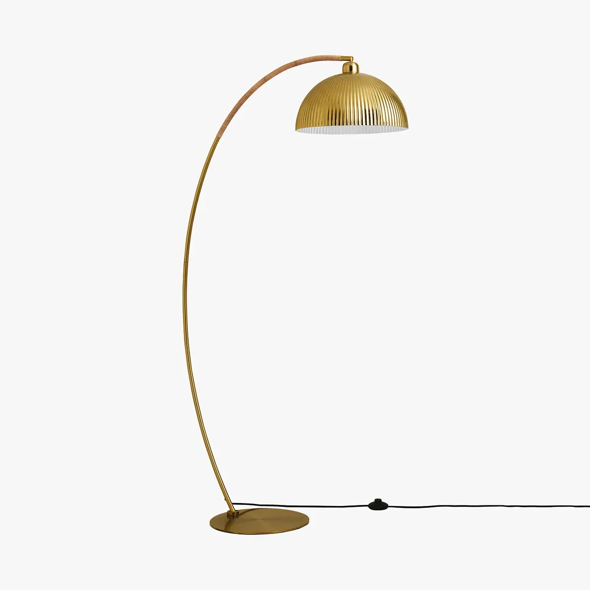 MADE Gold/Bamboo Shell Floor Lamp by Perch & Parrow
