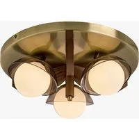 MADE Layla 3-Light Flush Ceiling Light - Walnut, Brass by Perch & Parrow, alternate view