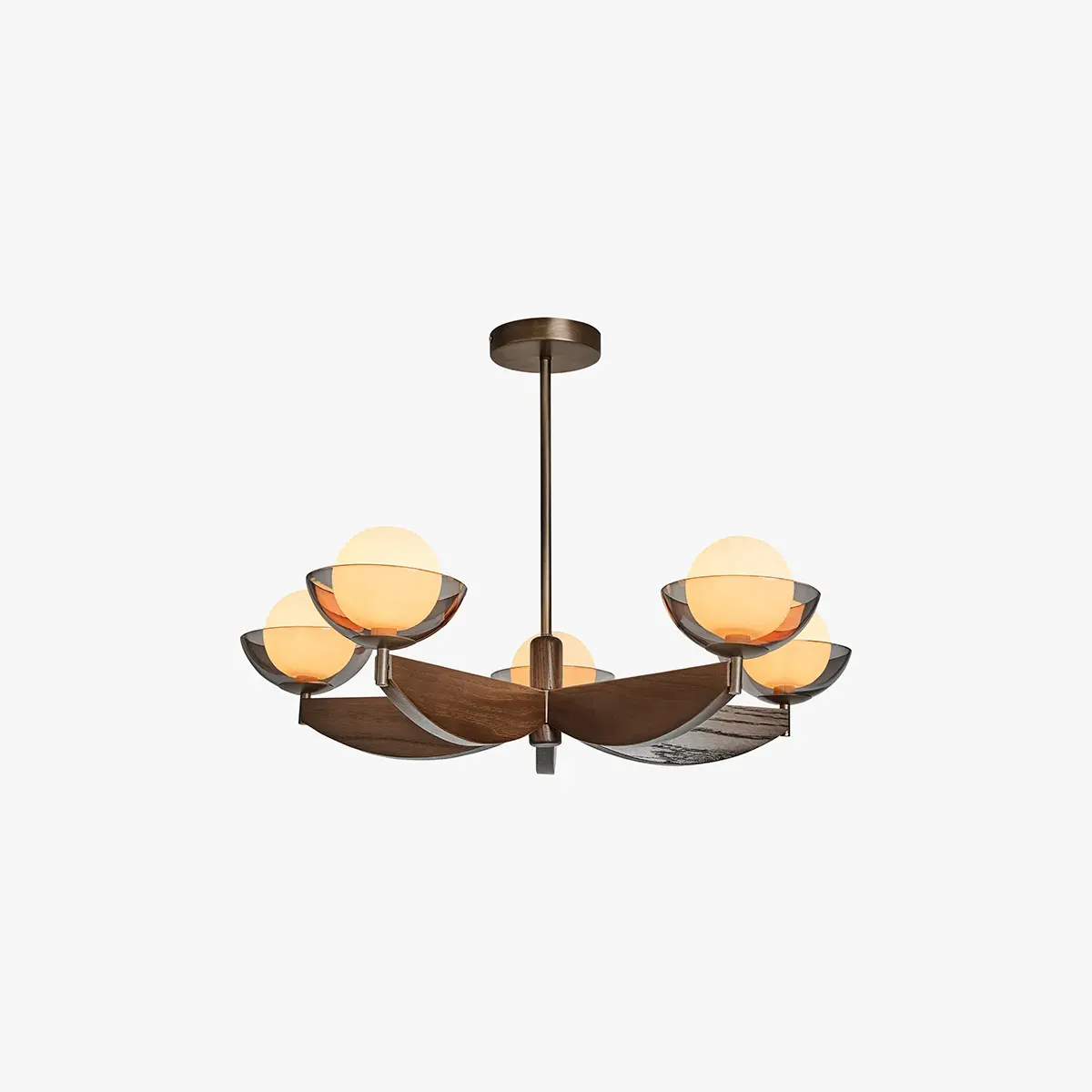 MADE Layla Large Ceiling Light - Walnut, Wood by Perch & Parrow