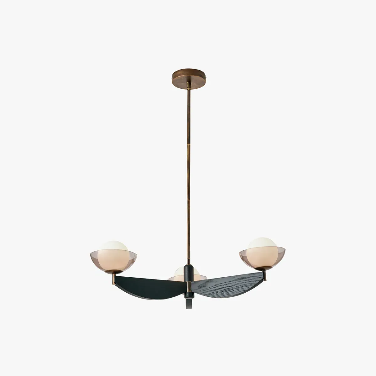 MADE Layla Small Ceiling Light - Black, Wood by Perch & Parrow