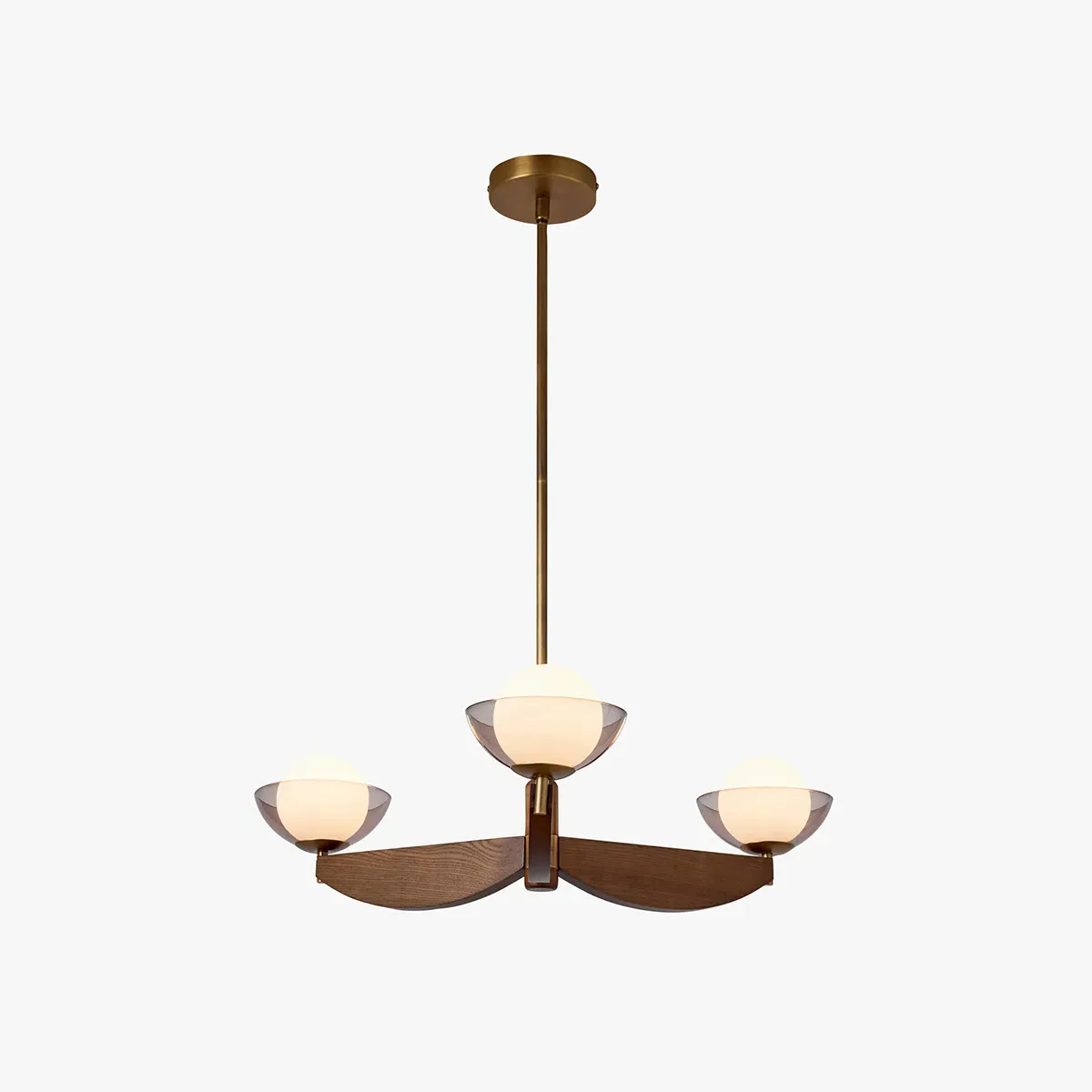 MADE Layla Small Ceiling Light - Walnut, Wood by Perch & Parrow