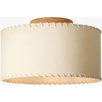 MADE Neutra Flush Light - Natural Wood, Faux Linen by Perch & Parrow, alternate view