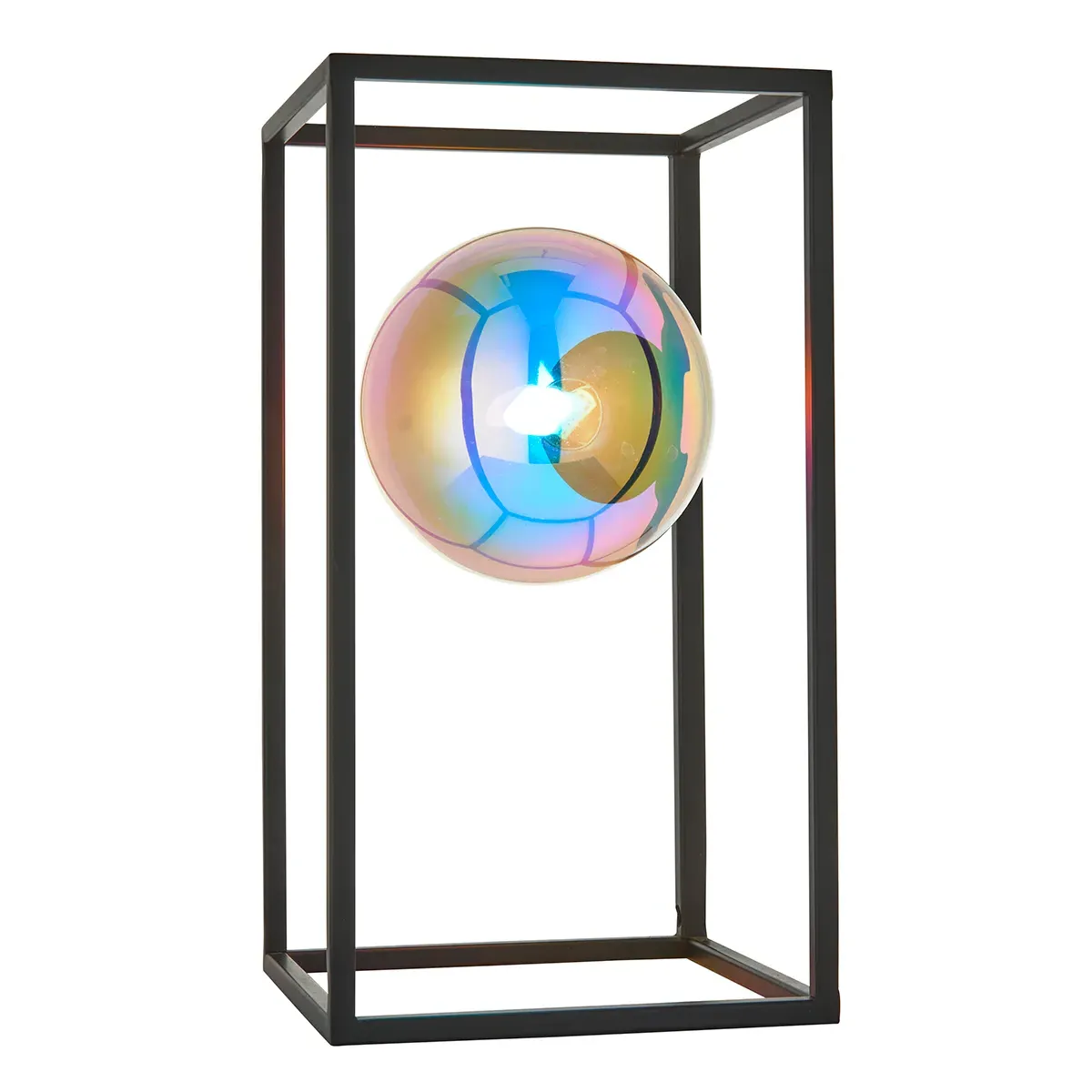 Magro Open Frame Table Light - Black, Iridescent Glass product