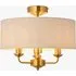 Manon 3-Light Flush Ceiling Light - Brass, Linen by Perch & Parrow, image 3