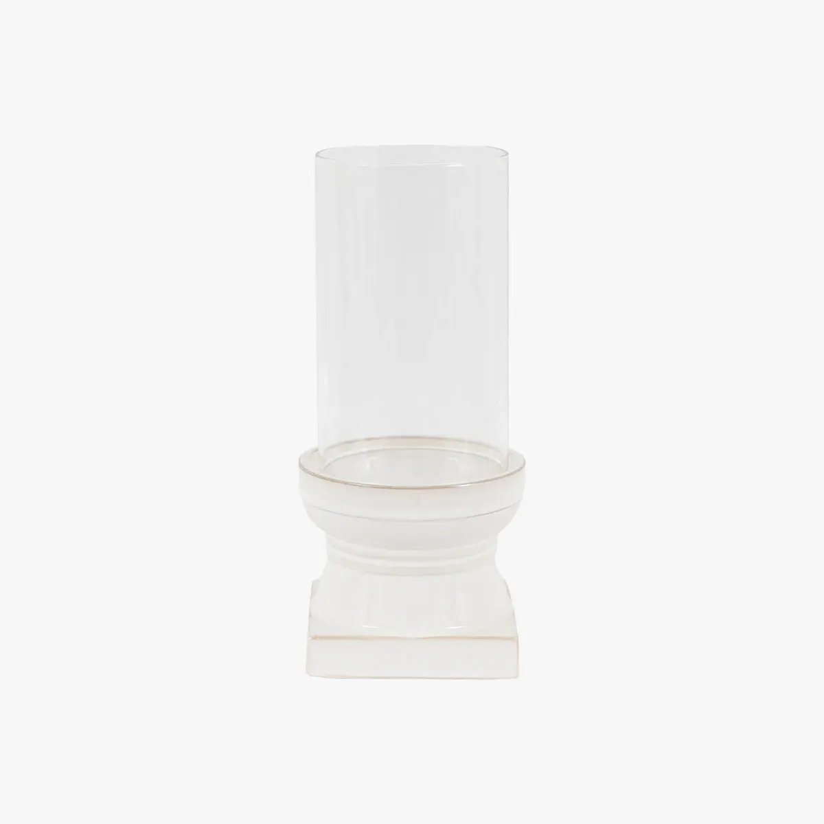 Mara Large Ceramic Candle Holder - White by Perch & Parrow