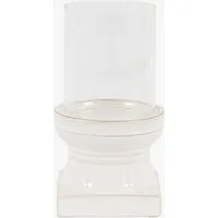 Mara Small Ceramic Candle Holder - White by Perch & Parrow, alternate view