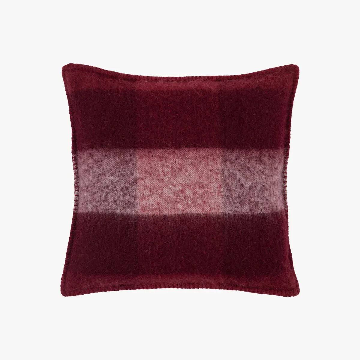 Marlo Faux Mohair Cushion - Merlot by Perch & Parrow