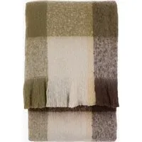 Marlo Faux Mohair Throw - Olive by Perch & Parrow, alternate view