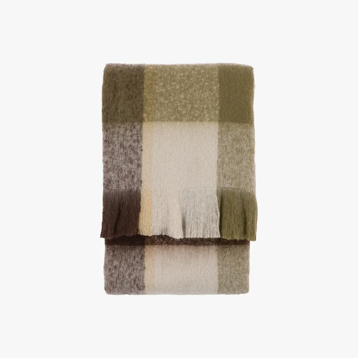 Marlo Faux Mohair Throw - Olive by Perch & Parrow