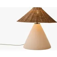 Marlowe Ceramic Table Lamp - Natural, Rattan by Perch & Parrow, alternate view