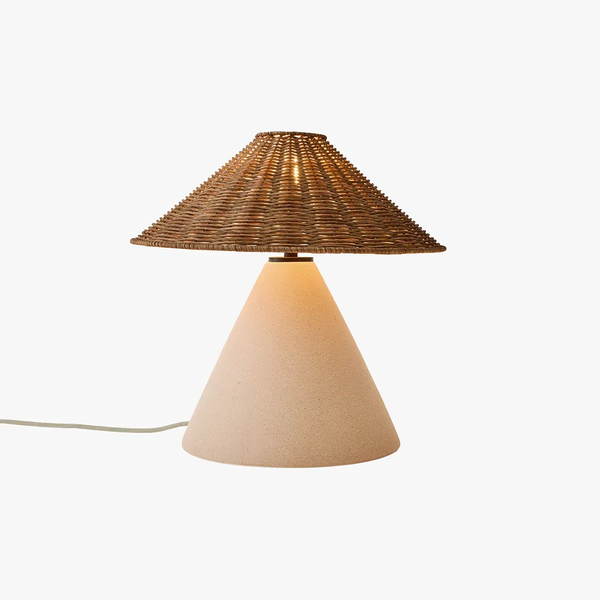 Marlowe Ceramic Table Lamp - Natural, Rattan by Perch & Parrow