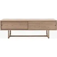 Media Unit with Storage - Smoked, Oak Wood alternate view