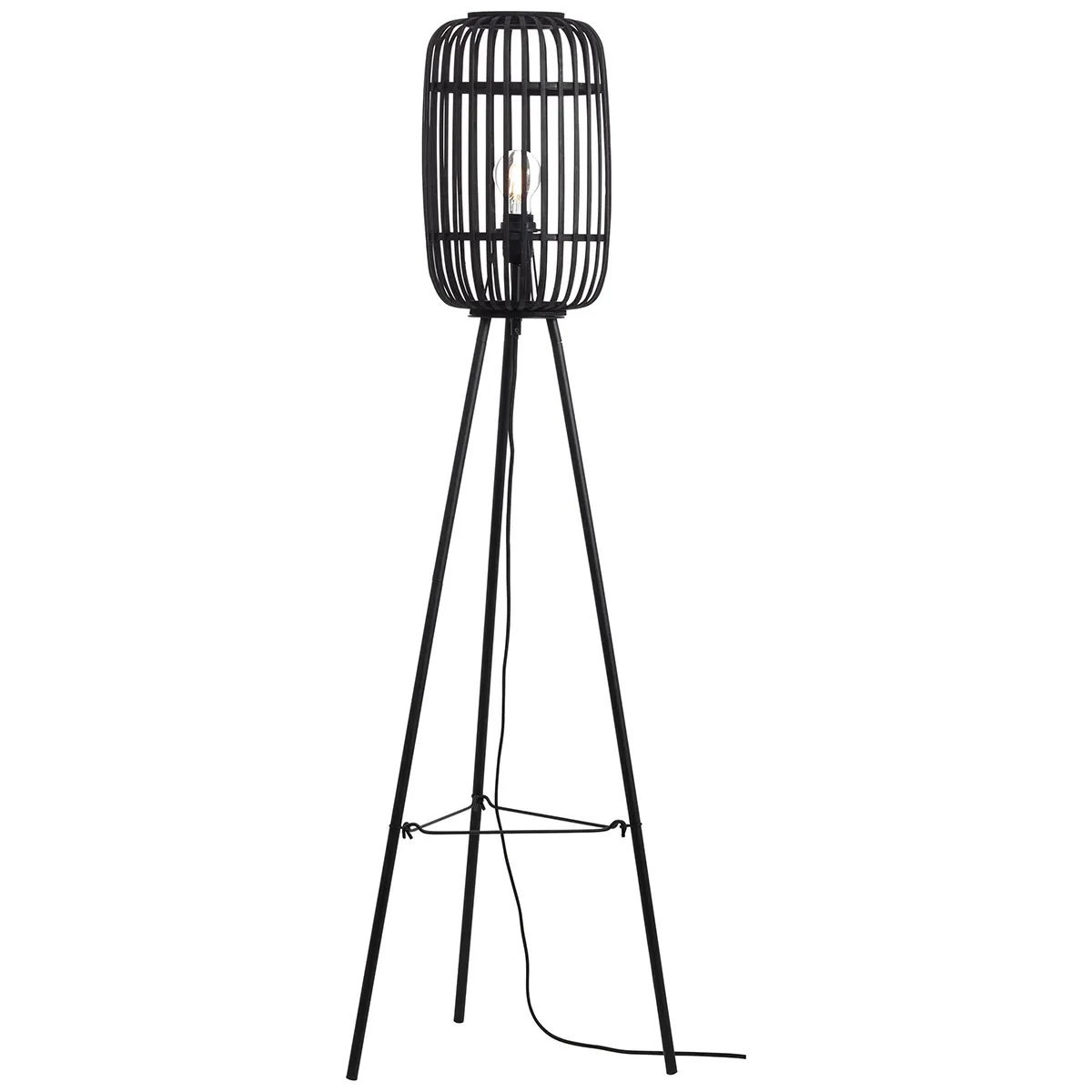 Meike Floor Lamp - Dark Bamboo, Matt Black product